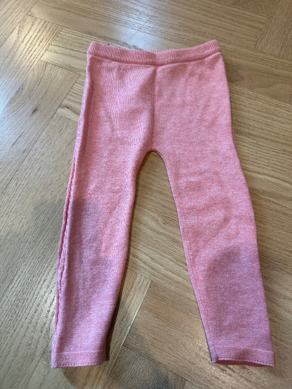 Purebaby Pink Coral Cable Knit Leggings 12–18M